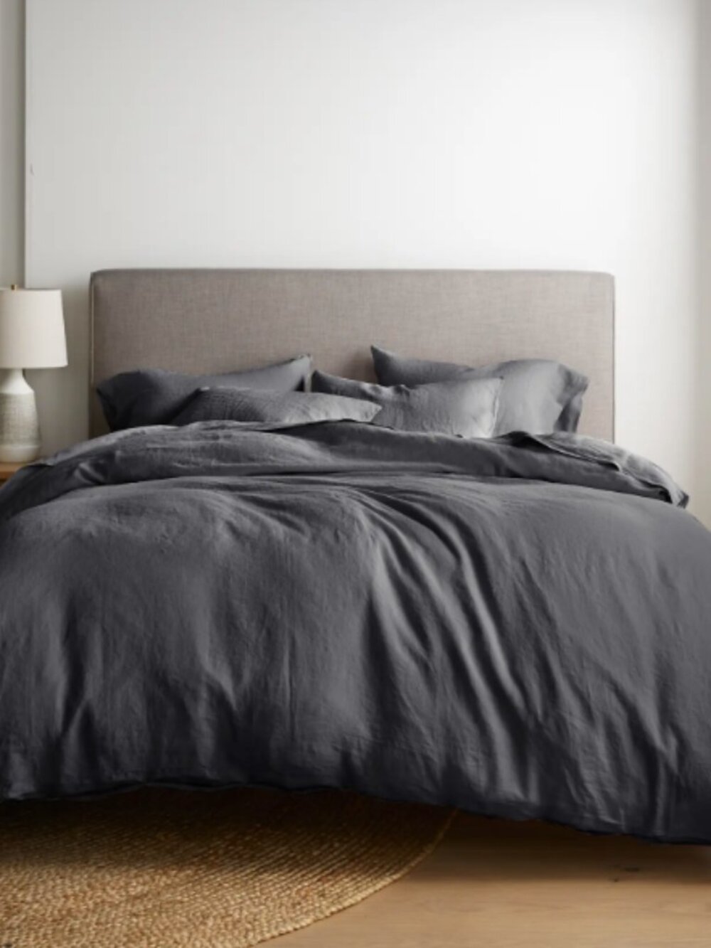 NWOT Quince European Linen Queen Duvet in Charcoal Grey - Picture 3 of 4